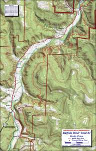BRT - Boxley-Ponca topographic trail map at 1:24,000 scale.